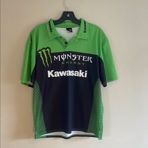 Kawasaki x Monster Energy Men’s Green & Black Polo Shirt